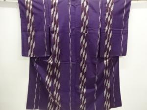 大正ロマン　縞に抽象模様織出し着物